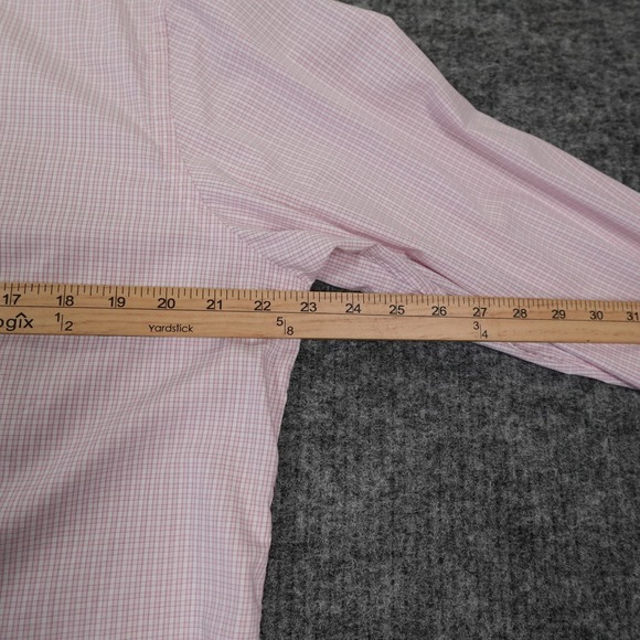 ETON Dress Shirt‎ Mens 46 -16 1/2 Pink Micro Check Long Sleeve Button Up - Picture 8 of 14